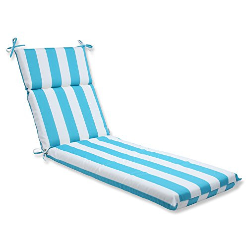 Pillow Perfect Outdoor/Indoor Cabana Stripe Turquoise Chaise Lounge Cushion, 72.5" x 21", Blue | Amazon (US)
