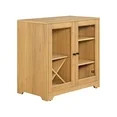 Better Homes & Gardens Aster Bar Cabinet with Solid Wood Frame, Natural Oak finish, by Dave & Jen... | Walmart (US)
