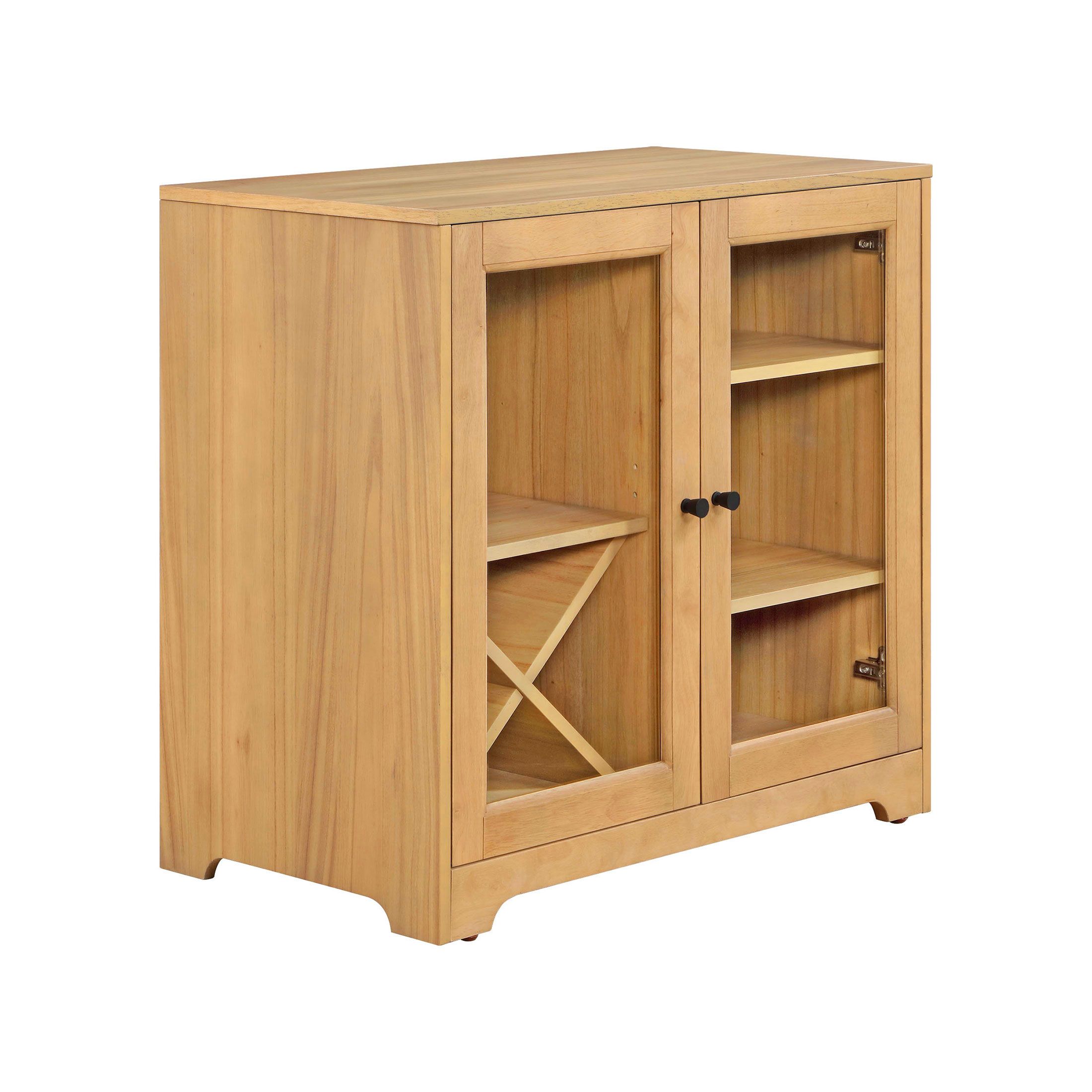 Better Homes & Gardens Aster Bar Cabinet with Solid Wood Frame, Natural Oak finish, by Dave & Jen... | Walmart (US)