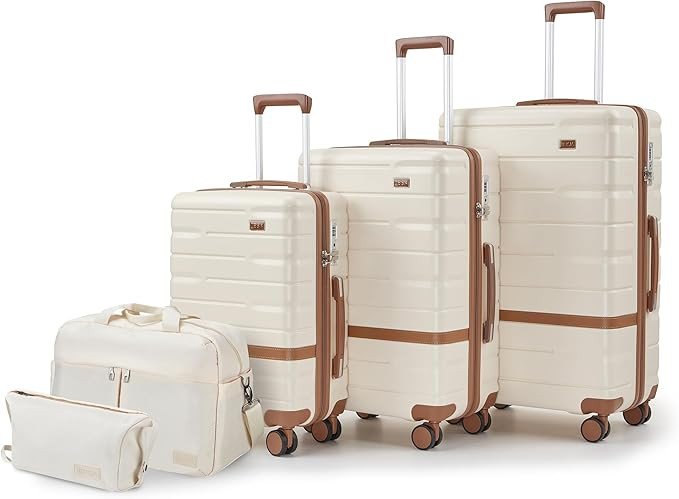 Luggage Sets 3 Piece with TSA Lock Hardside PC+ABS Carry On Suitcase with Spinner Wheels Lightwei... | Amazon (US)