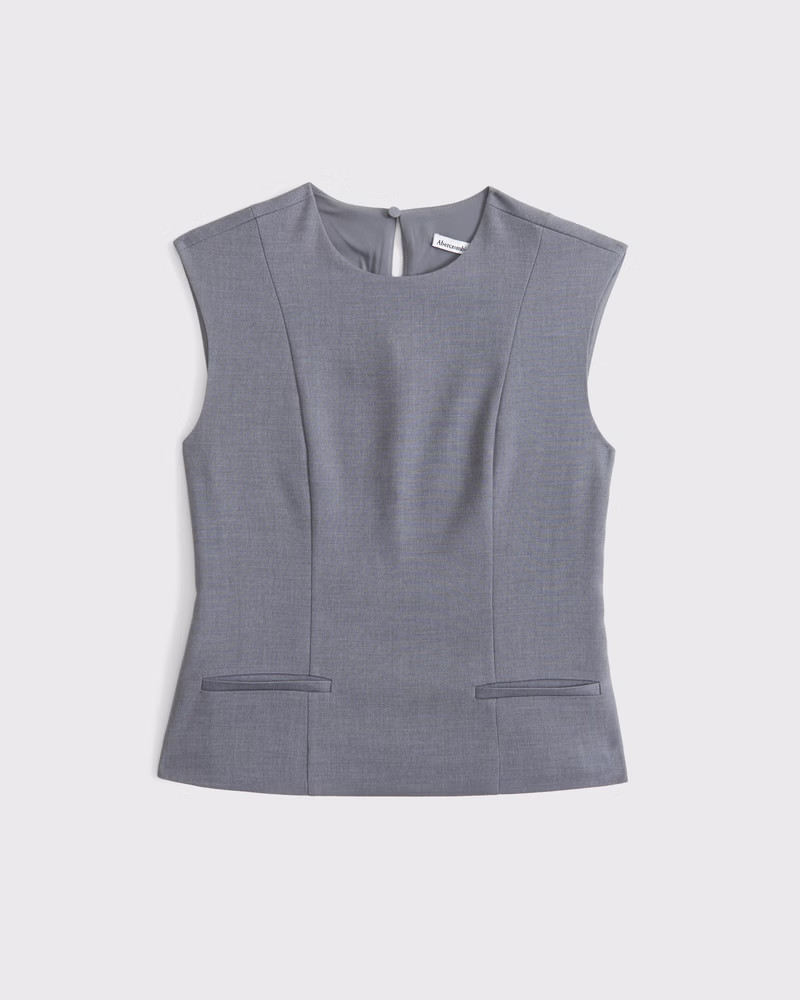 High-Neck Tailored Top | Abercrombie & Fitch (US)