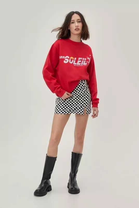 Checkerboard Faux Leather Mini Skirt | NastyGal (UK, IE)