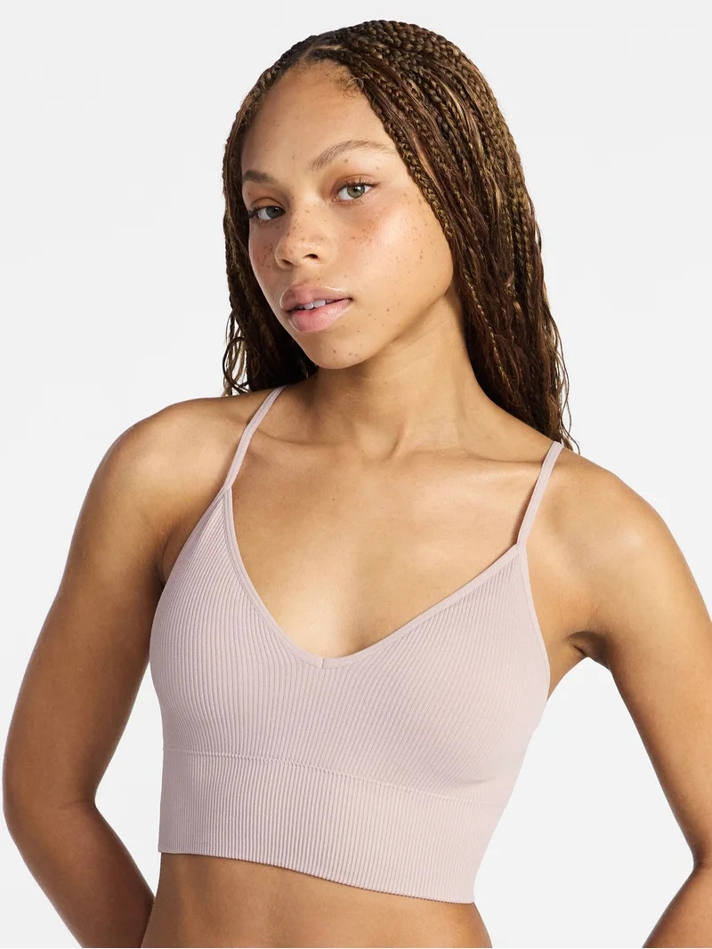 No Boundaries Seamless Core Longline Triangle Bra, Women's XS-XXXL | Walmart (US)