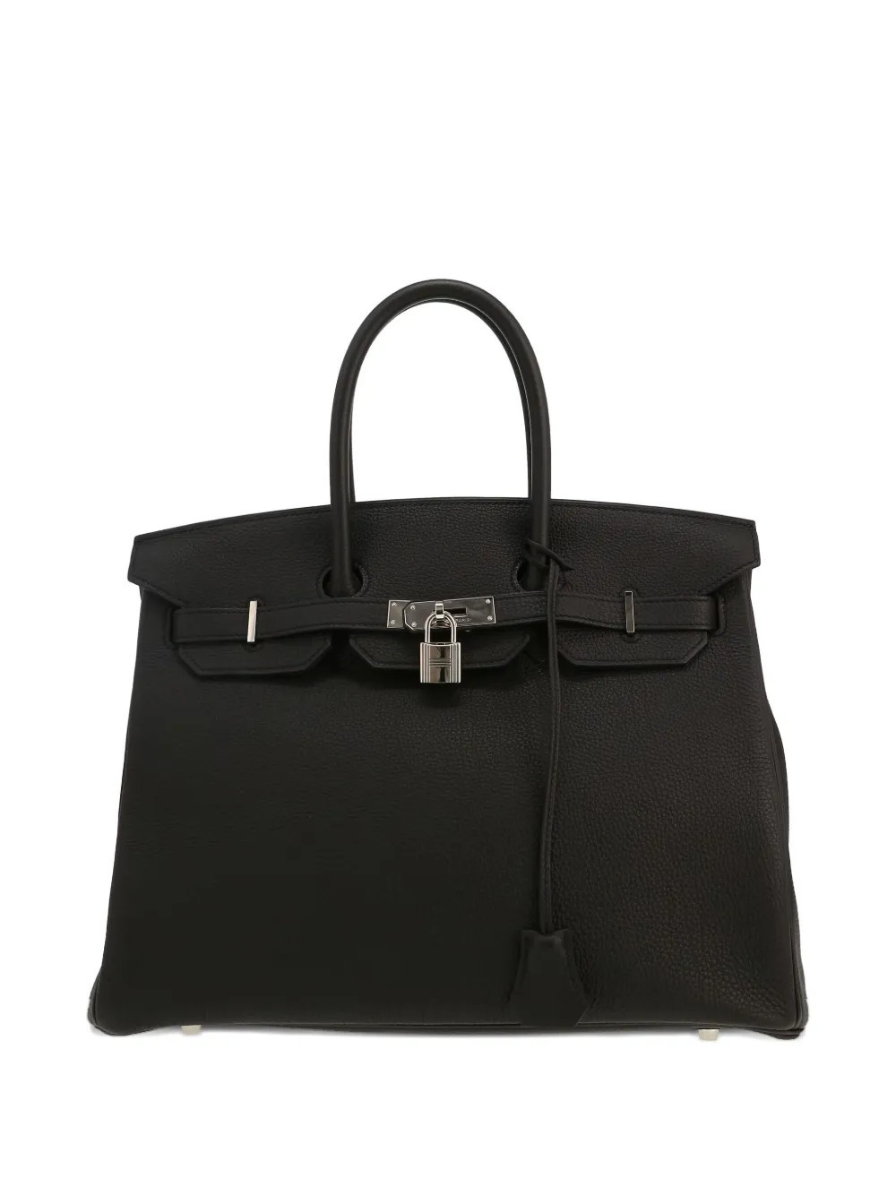Hermès Pre-Owned leather birkin bag - Black | Farfetch Global