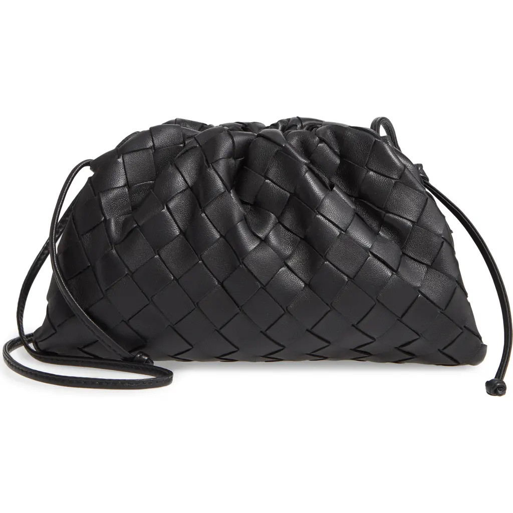 Bottega Veneta Small The Pouch Leather Clutch in Nero/silver at Nordstrom | Nordstrom