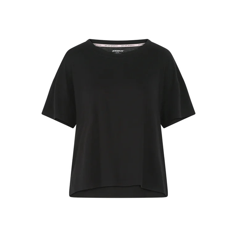 Joyspun Women’s Scoop Neck Sleepwear Tee with Short Sleeves, Sizes S-3X | Walmart (US)
