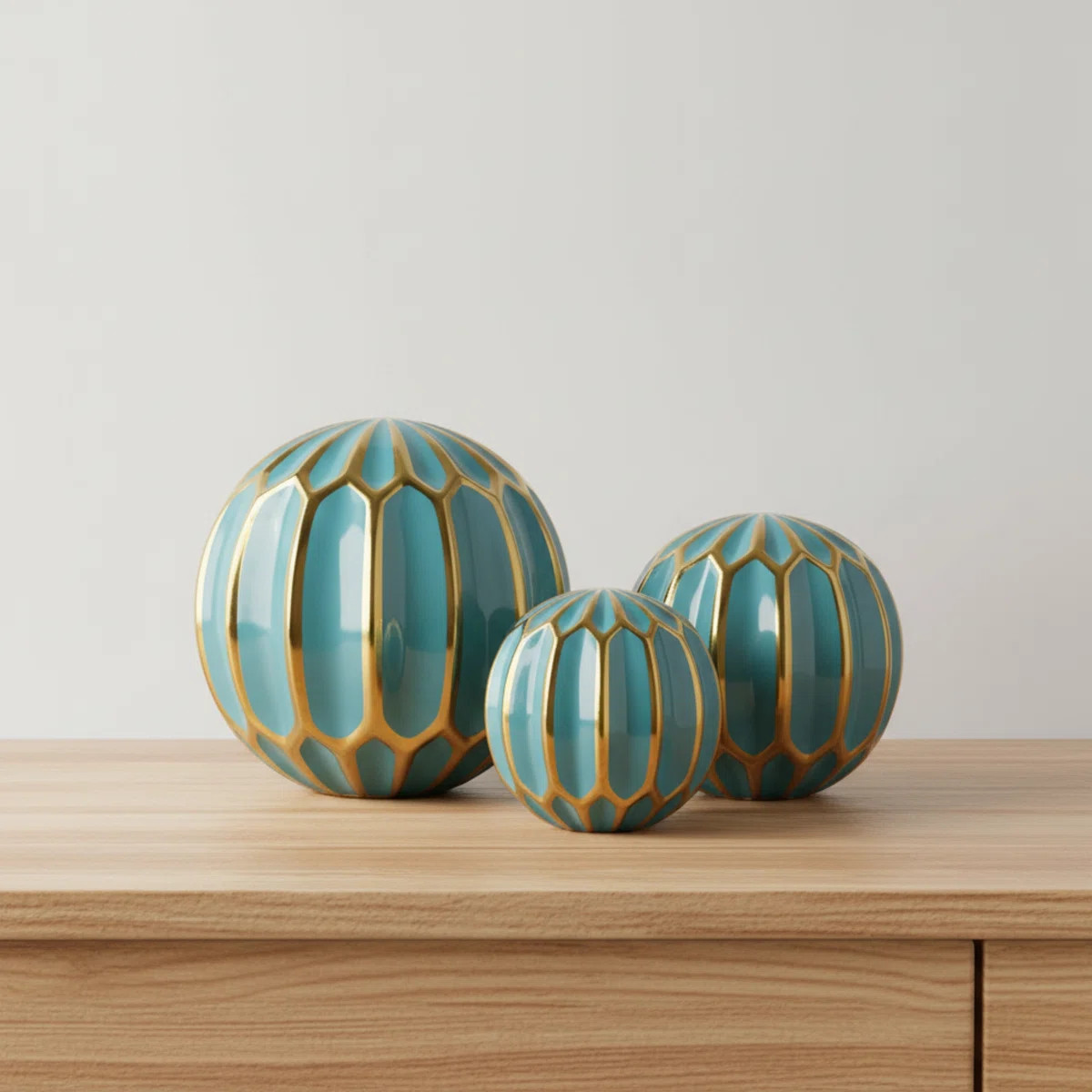 Decorative Objects for Home Decor \u2013 Glossy Ceramic Orbs Sculpture and Statues for Shelf Styl... | Wayfair North America