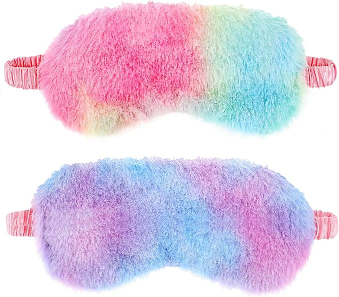 2 Pack Plush Sleeping Eye Mask Soft Plush Eye Mask Fuffy Eye Cover Comfortable Sleep Mask Blindfo... | Amazon (US)
