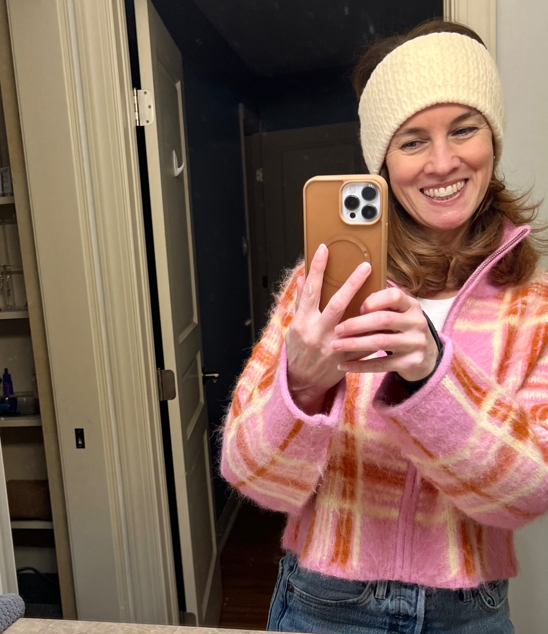 Cutest fuzzy Target sweater jacket in a pink plaid print. Perfect last minute gift idea in the stores. #targetsweaters #over40fashion #ootd #giftguides

#LTKHoliday #LTKOver40 #LTKGiftGuide