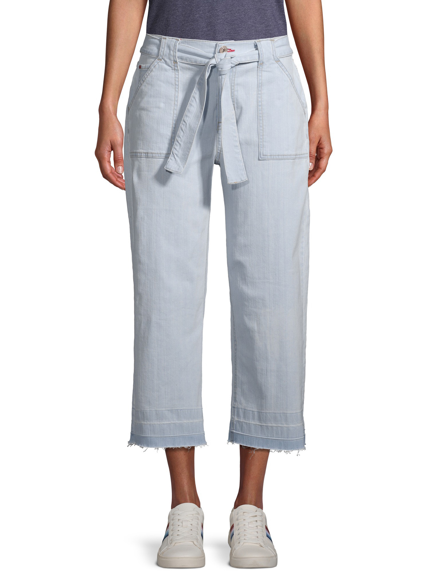 EV1 from Ellen DeGeneres Allie Wide Leg Front Tie Jeans Women's (Bleach Wash) | Walmart (US)