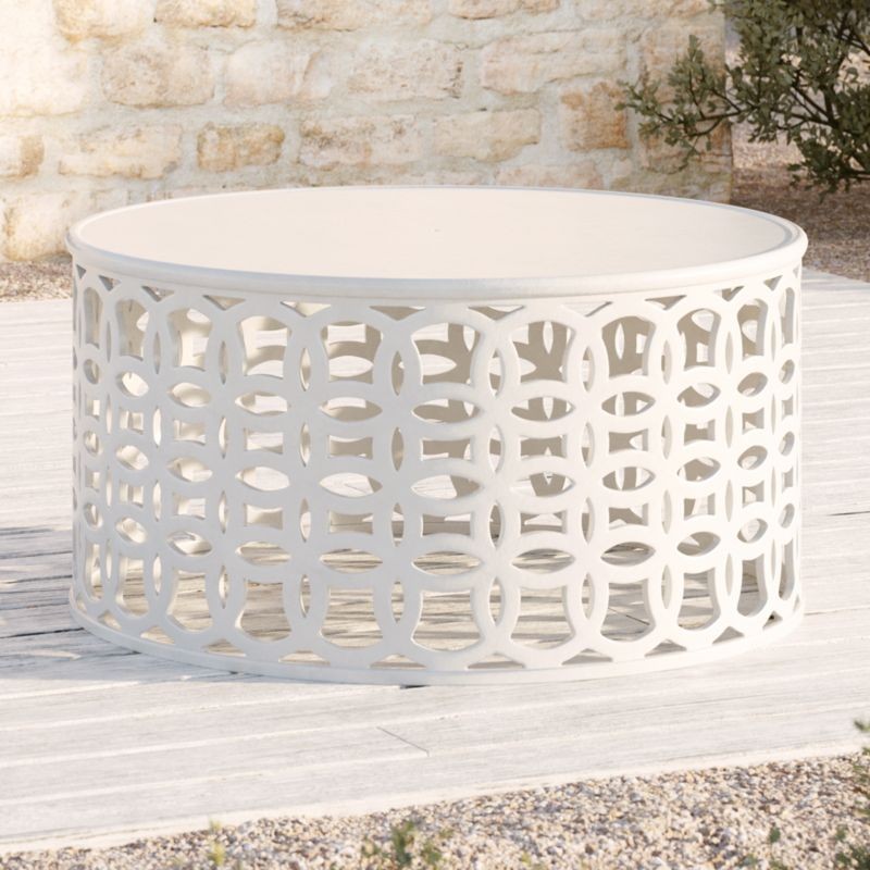 Lattice White Aluminum Outdoor Coffee Table + Reviews | Crate and Barrel | Crate & Barrel