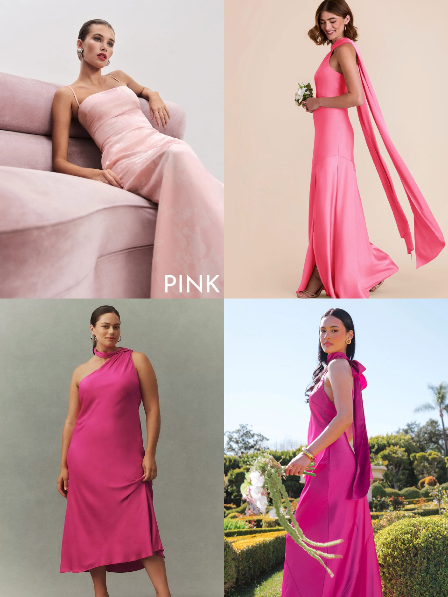Bridesmaid dresses by color: pink 