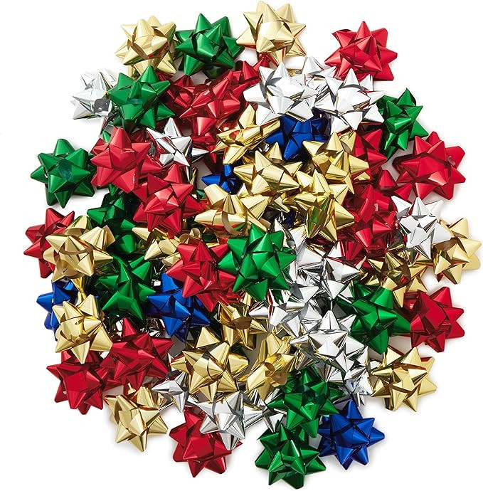 Hallmark 3" Gift Bow Holiday Assortment (75 Bows: Red, Gold, Green, Silver, Blue) for Christmas, ... | Amazon (US)