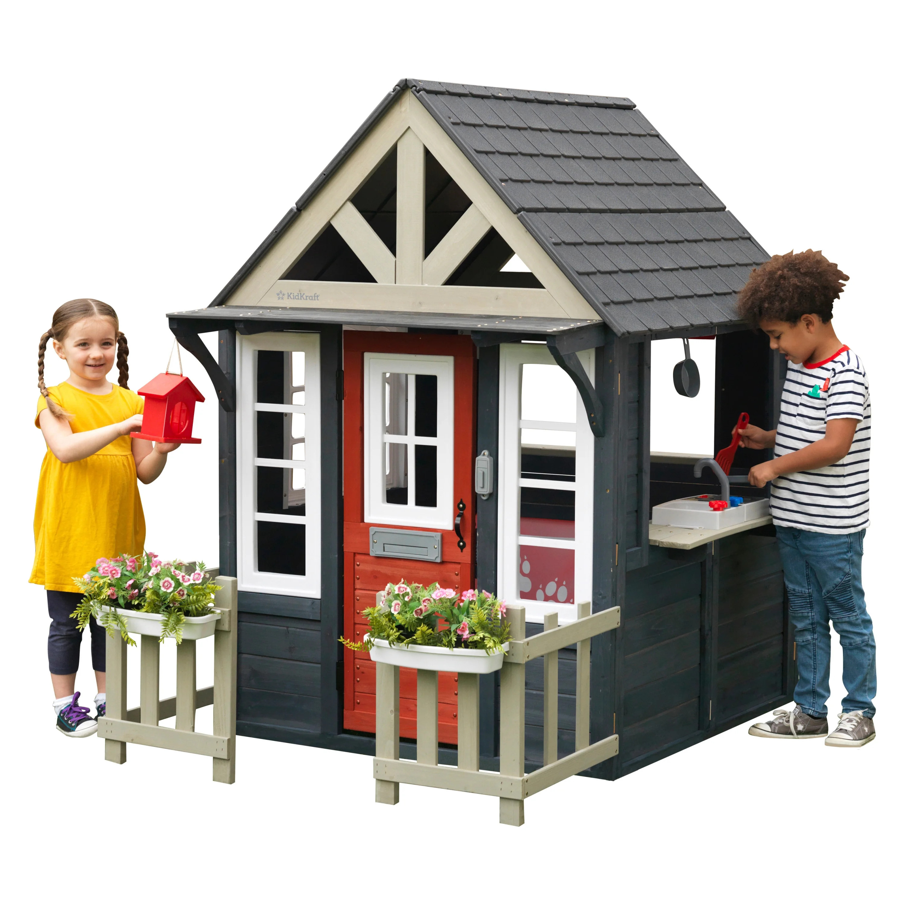 KidKraft Lakeside Bungalow Playhouse - Navy | Walmart (US)
