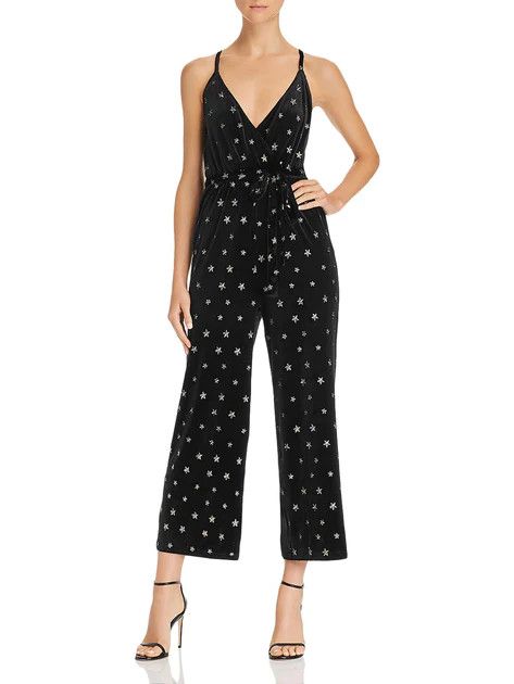 Womens Velvet Star-Embroidered Jumpsuit | Shop Premium Outlets