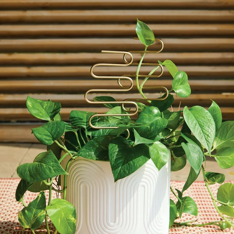 Better Homes & Gardens 2PK Golden Metal Plant Stake, Set of 2, 13in Height | Walmart (US)