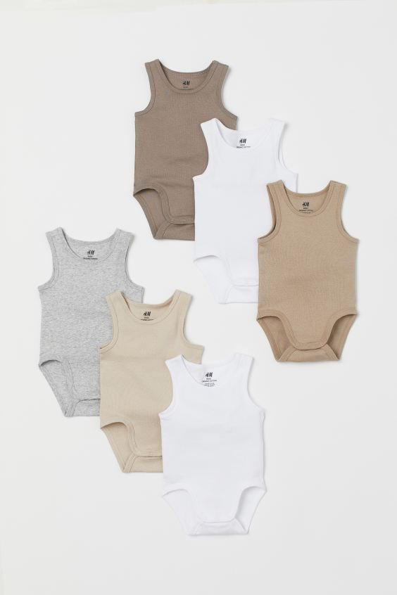 6-pack Sleeveless Bodysuits | H&M (US + CA)