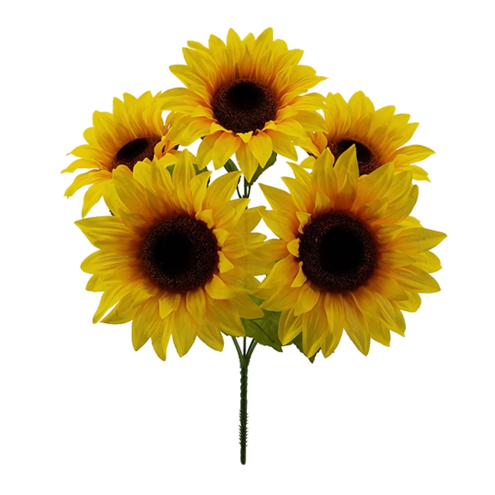 Mainstays Indoor Artificial Floral Bush, Sunflower, Yellow, Assembled Height 19.25". | Walmart (US)