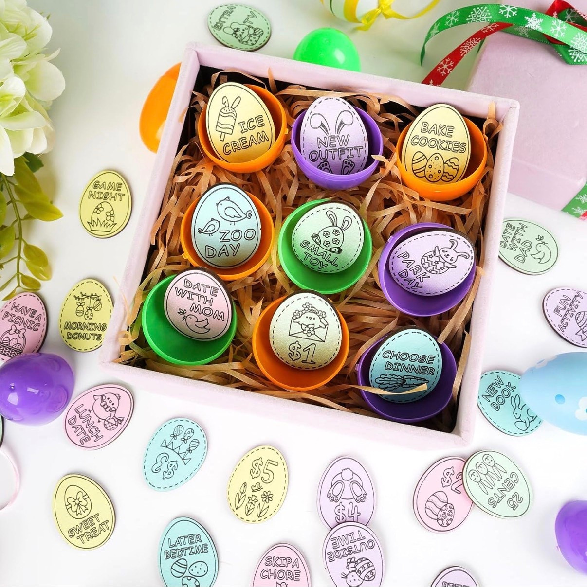i’m not a fan of easter candy for eggs! shoot we still have halloween candy. so last year i put these in my kids’ eggs and they still are using them almost a year later! 