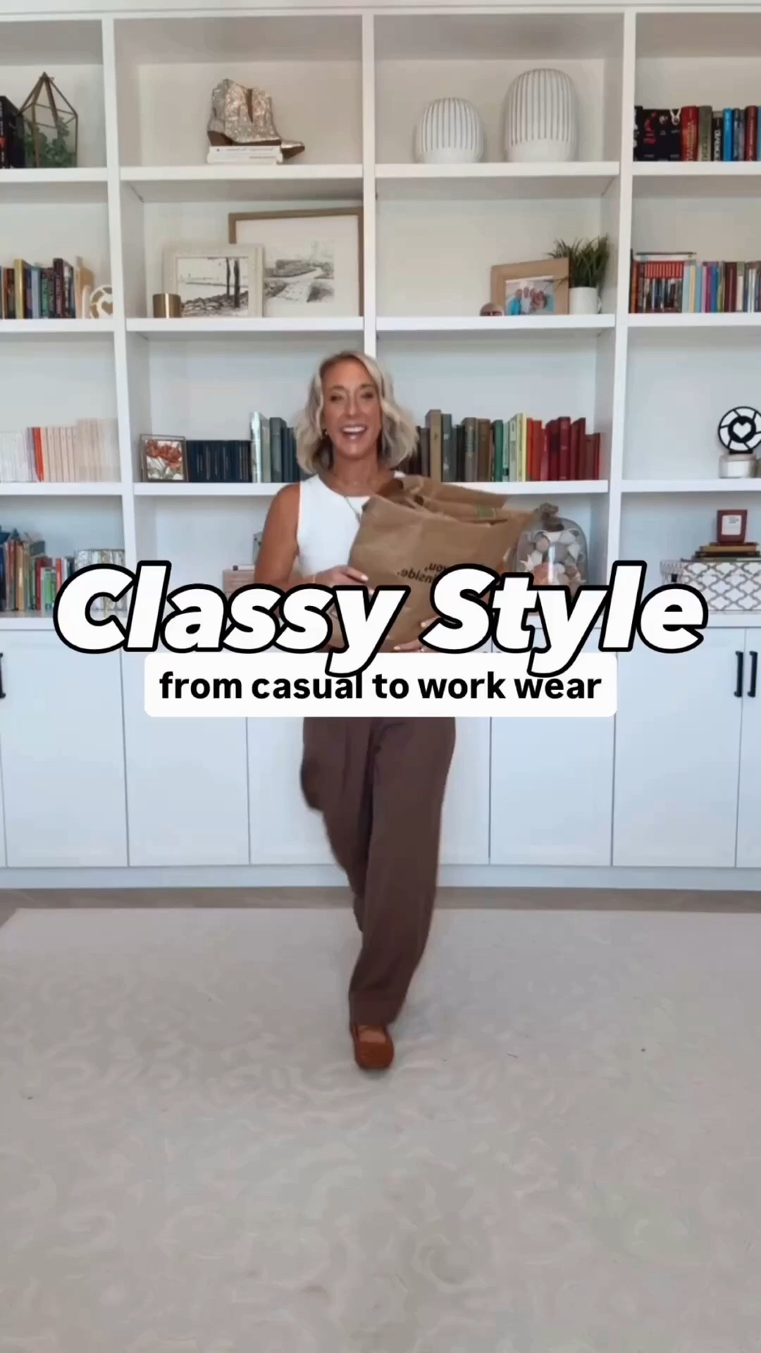 Classy Style - from casual to work wear * Linen Blend Wide Leg Trousers - size XS, Petite. 6 colors. (Coffee). * Wool Blend Sweater Tank - size XS. 26 colors. 1. Linen Blend Wide Leg Trousers - size XS, Petite. 6 colors. (Grey). 2. Wool Blend Short Sleeve Sweater - size Small. 35 colors. 3. Wool Blend Square Neck Tie Waist Pleated Sweater Dress - size Small. 6 colors. 4. Cotton Relaxed Fit Waffle Knit V Neck Short Sleeve Sweater - size Small. 4 colors. * Wide Leg Jeans - size 25. 5. Wool Blend Elbow Sleeve Oversized Sweater - size XS. 11 colors.

#LTKSeasonal #LTKWorkwear #LTKOver40