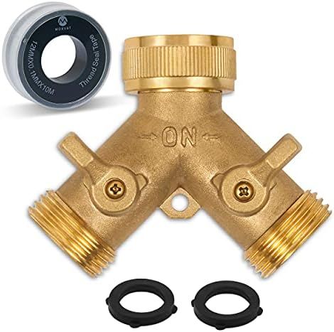 Morvat Heavy Duty Brass Garden Hose Connector Tap Splitter (2 Way) – New and Improved - Outlet ... | Amazon (US)
