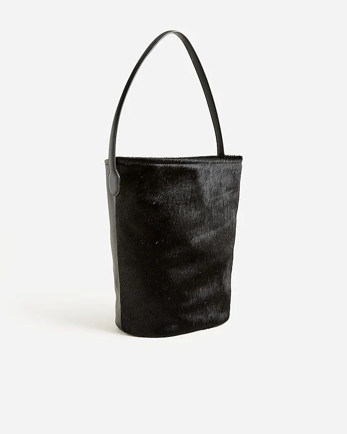 Berkeley bucket bag in leather and calf hair | J.Crew US