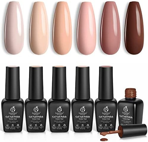Beetles Gel Polish Kit- 6 Colors Popular Nude Gel Polish Set All Seasons Skin Tones Pink Brown Neutr | Amazon (CA)