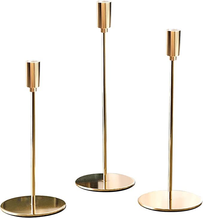 FLARDOR Gold Candle Holders Set 3, Decorative Candlestick Holder for Formal Events, Gifts for Fri... | Amazon (US)