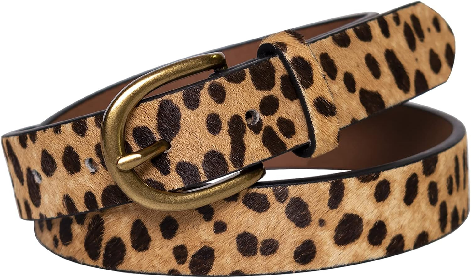 Womens Leopard Print Belt Animal Printed Belt for Women Suede Leather Casual Waist Belts | Amazon (US)