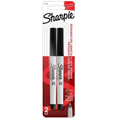 Sharpie 2pk Permanent Markers Ultra Fine Tip Black: Thin Sharpie Pen, Quick Drying, Water-Resistant, Pocket Clip | Target