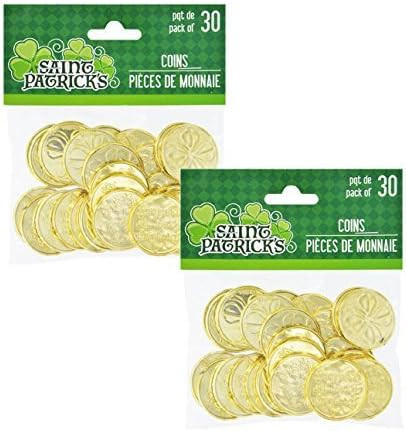 2 Plastic St. Patrick’s Day Shamrock Coins, 30-ct. Packs | Amazon (US)