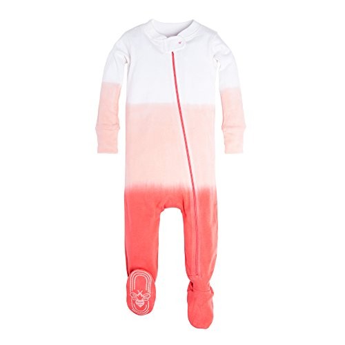 Burt's Bees Baby Baby Girls' Organic Print Zip Front Non-Slip Footed Sleeper Pajamas (Newborn - 24 Months) | Amazon (US)