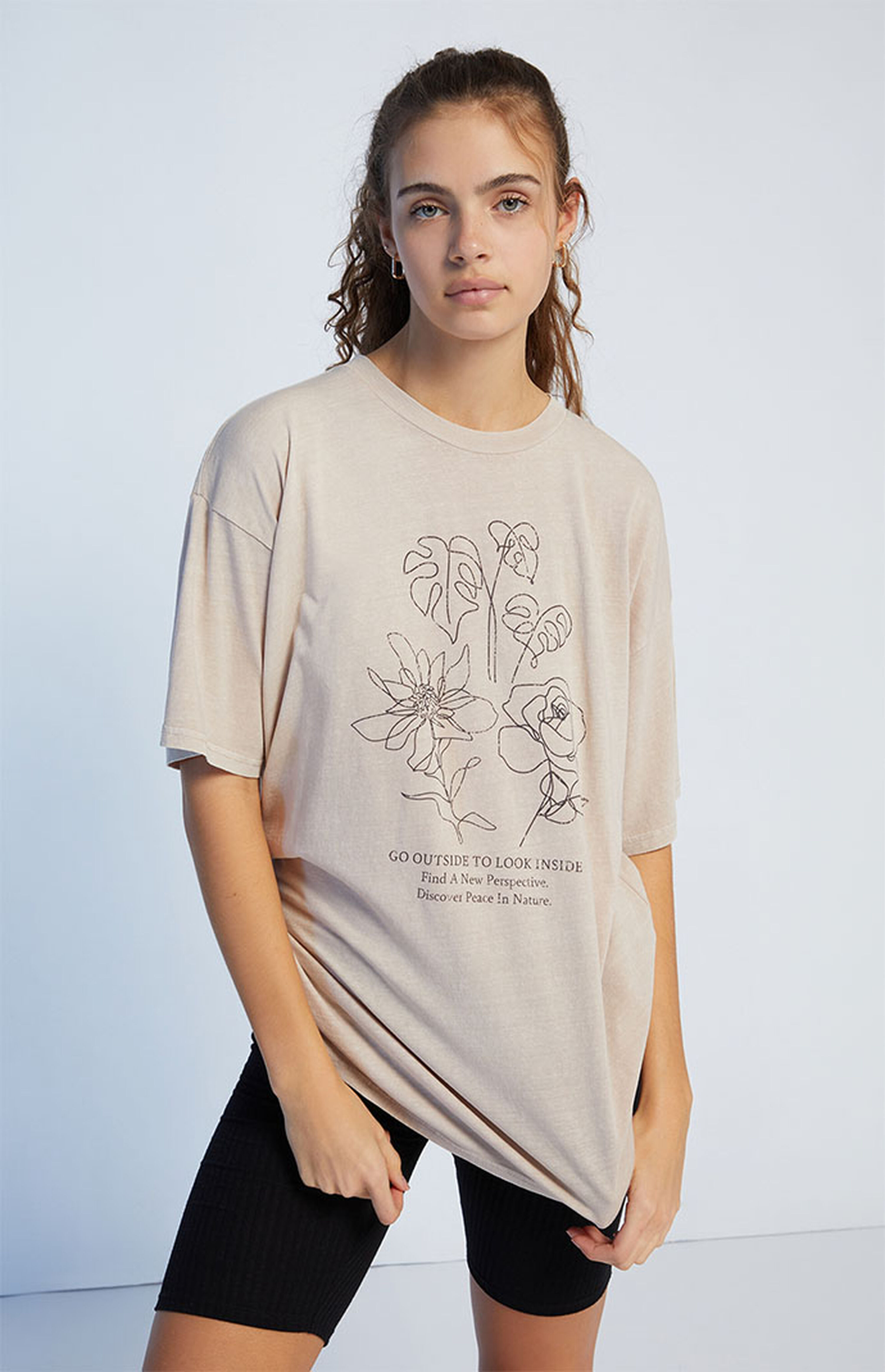 Golden Hour Go Outside To Look Inside Oversized T-Shirt | PacSun