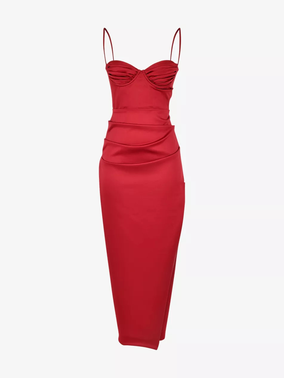 Flora corseted satin crepe maxi dress | Selfridges