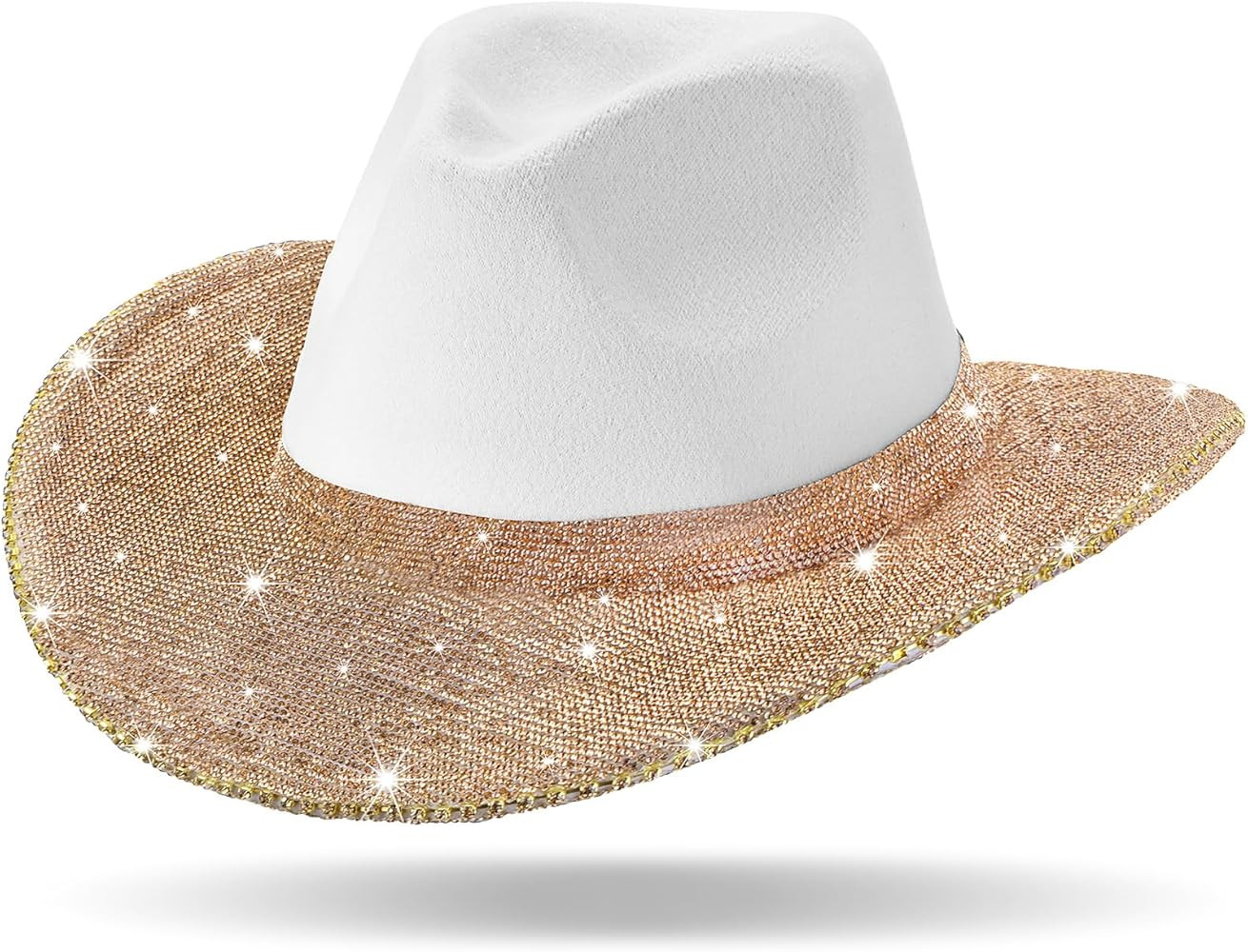 Hercicy Rhinestone Cowgirl Hat with Diamond Fringe Bling Cowgirl Hat with Western Wide for Cospla... | Amazon (US)
