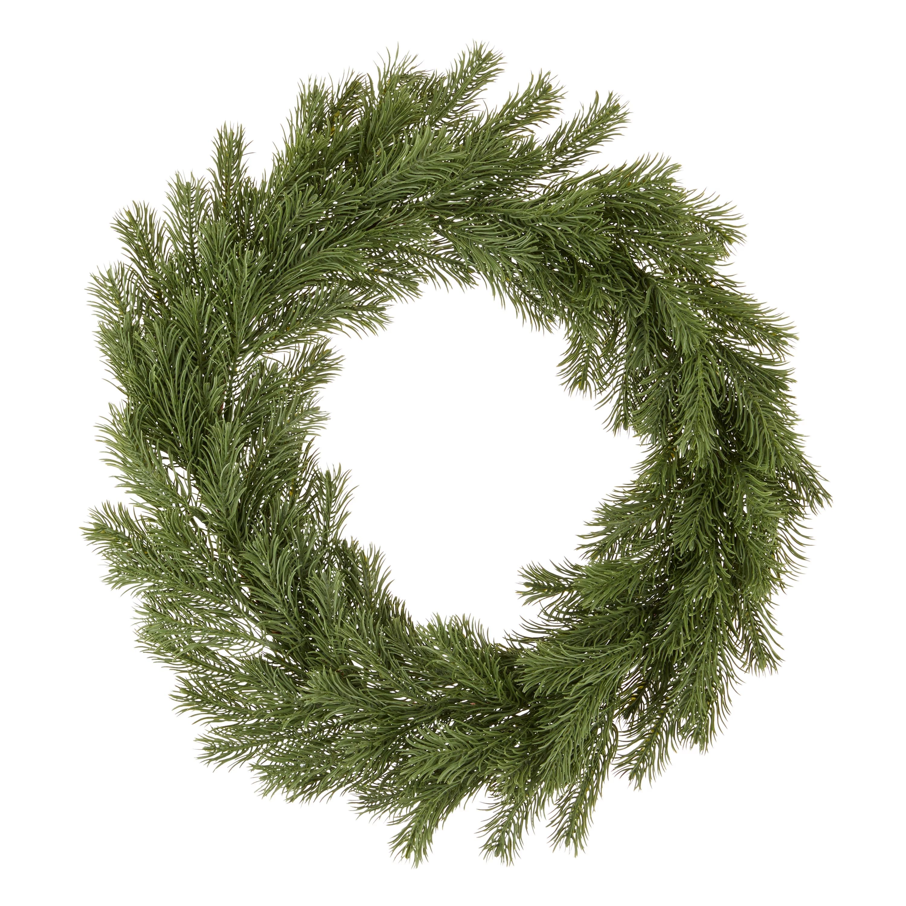 Greenery Artificial Christmas Wreath, 24 in x 24 in, by Holiday Time - Walmart.com | Walmart (US)