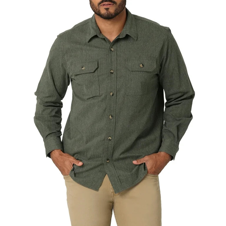 Wrangler® Men's Long Sleeve Epic Soft Woven Shirt, Sizes S-5XL | Walmart (US)