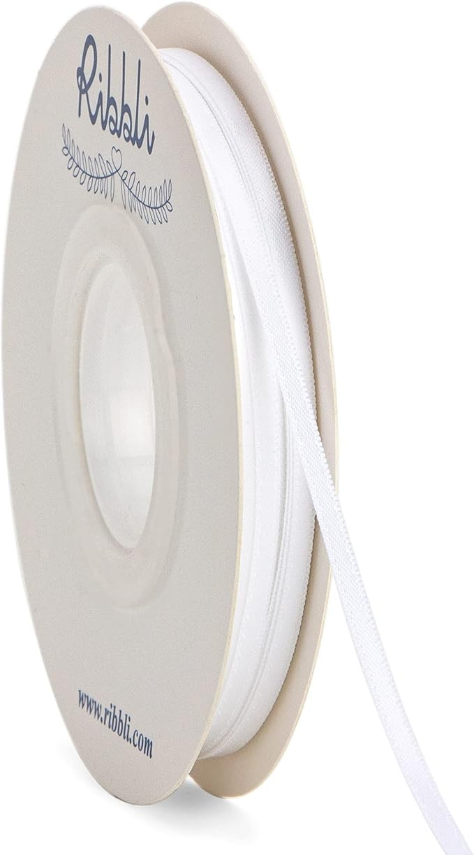 Ribbli Double Faced White Satin Ribbon,1/8” x Continuous 50 Yards,Use for Bows Bouquet,Gift Wra... | Amazon (US)