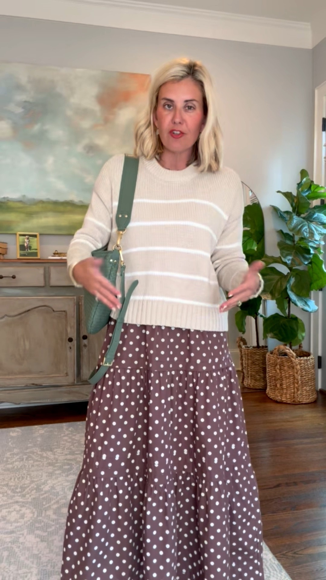 I know some of you may not agree, but here at mix and match, polkadots and stripes are like solids! How cute is this dress?!? I’m wearing xs dress & sweater, 38.5 in sandals (1/2 sized up) and large bag. 

#LTKSeasonal #LTKdayinmylife #LTKOver40