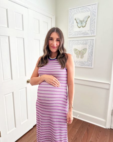 Take this dress from day night! #ad I love this knit dress from @veronicabeard dressed down during the day and dressed up at night with a blazer & a pair of heels! This dress is bump friendly, comfortable, and has the prettiest details! I’m wearing a small in both and I think they will be great postpartum, too! #VBGoodyBag #VeronicaBeard #SpottedinVB #liketkit @shop.ltk