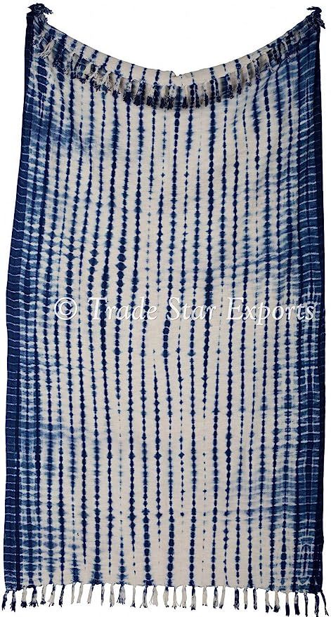 Trade Star Indigo Tie Dye Throw Blanket Shibori Rustic Handloomed Throws Meditation Wrap Blanket ... | Amazon (US)