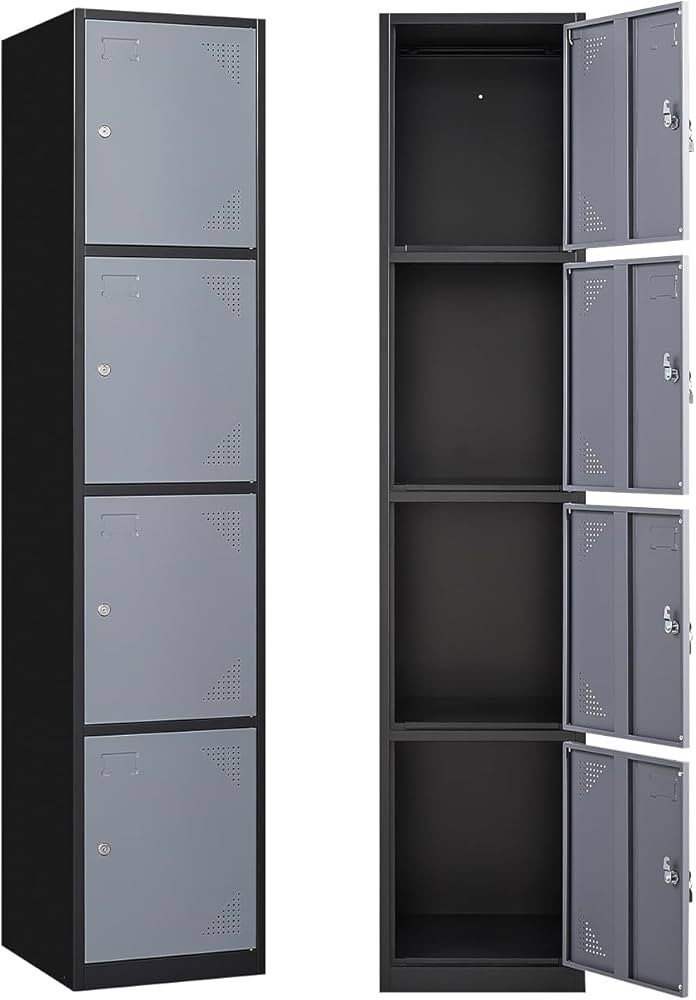 Yizosh Metal Locker with 4 Doors, Tall Steel Storage Lockers for Employees - 71" Locker Storage C... | Amazon (US)