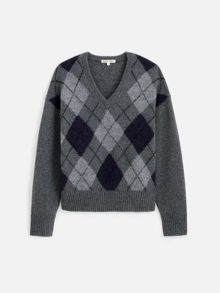 Campbell Argyle V-neck Sweater | Alex Mill