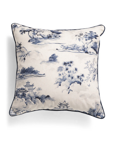 24x24 Chinoiserie Scene Print Pillow | TJ Maxx