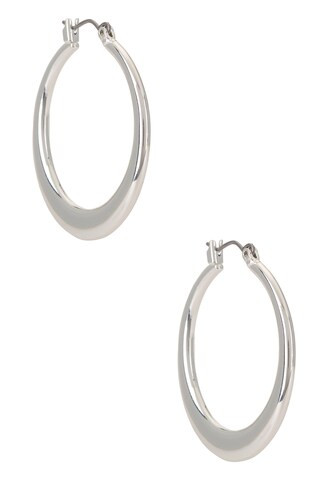 Ettika Large Flat Open Hoop Earrings in Silver from Revolve.com | Revolve Clothing (Global)