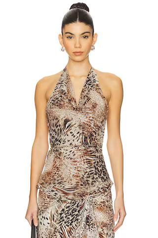LIONESS Banks Halter Top in Chocolate Animal from Revolve.com | Revolve Clothing (Global)
