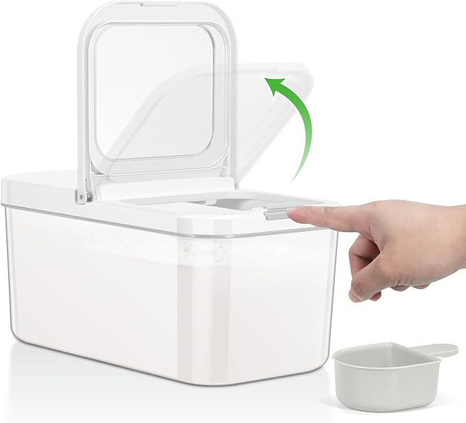 Amazon.com: TBMAXS Rice Flour Storage Container - 6.5 Qt | 12 Lbs Crystal-Clear Plastic Food Stor... | Amazon (US)