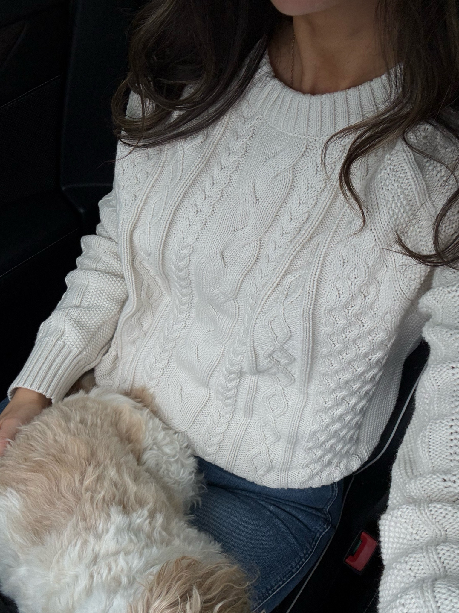 I sized up to Medium in sweater for an oversized fit (doesn’t look it but it is). 
Wearing a new pair of jeans which is so so good. Perfect straight leg - sized up.  



#LTKStyleTip #LTKSaleAlert