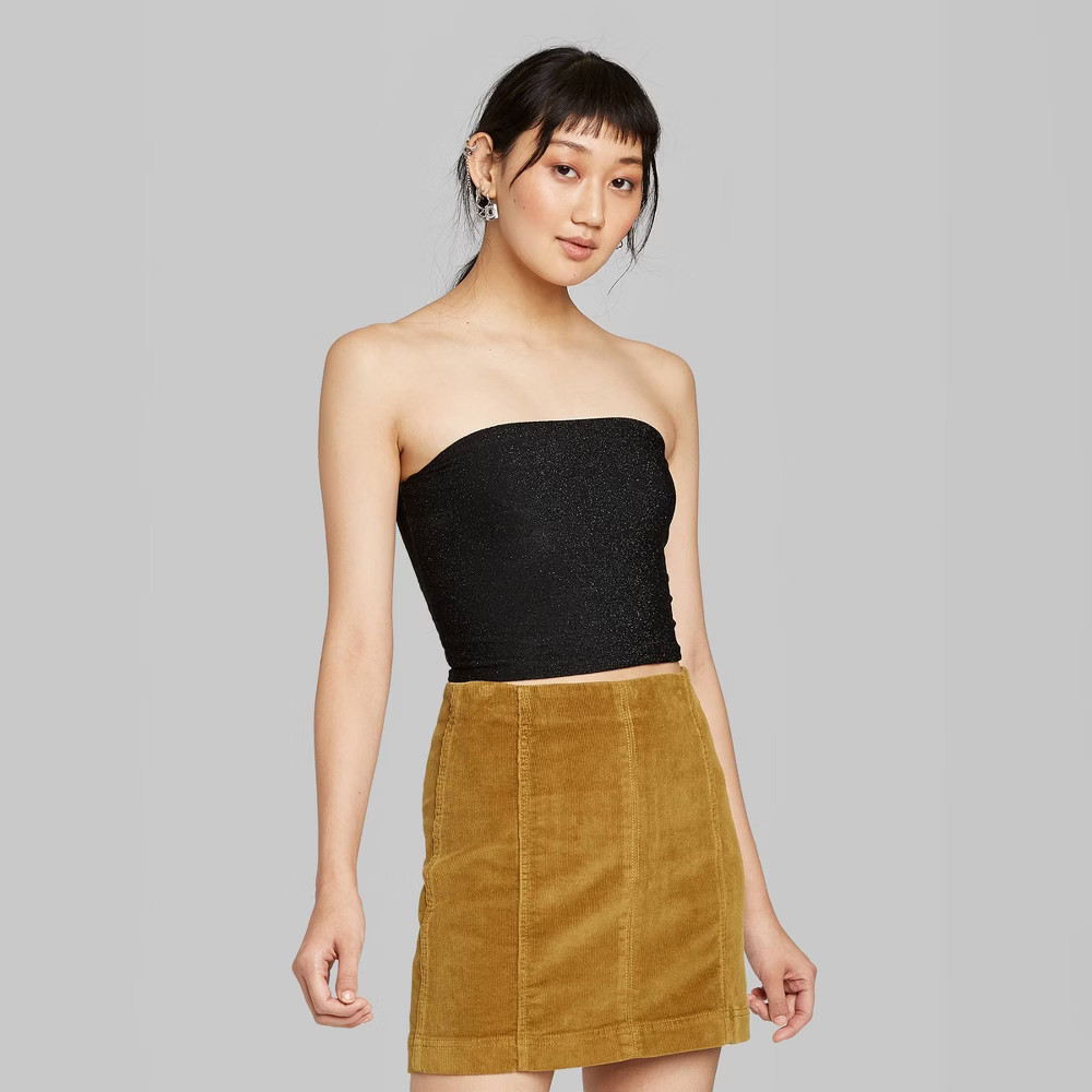 Women's Sparkle Tube Top - Wild Fable Black XXL, Women's, Size: XXL | Target