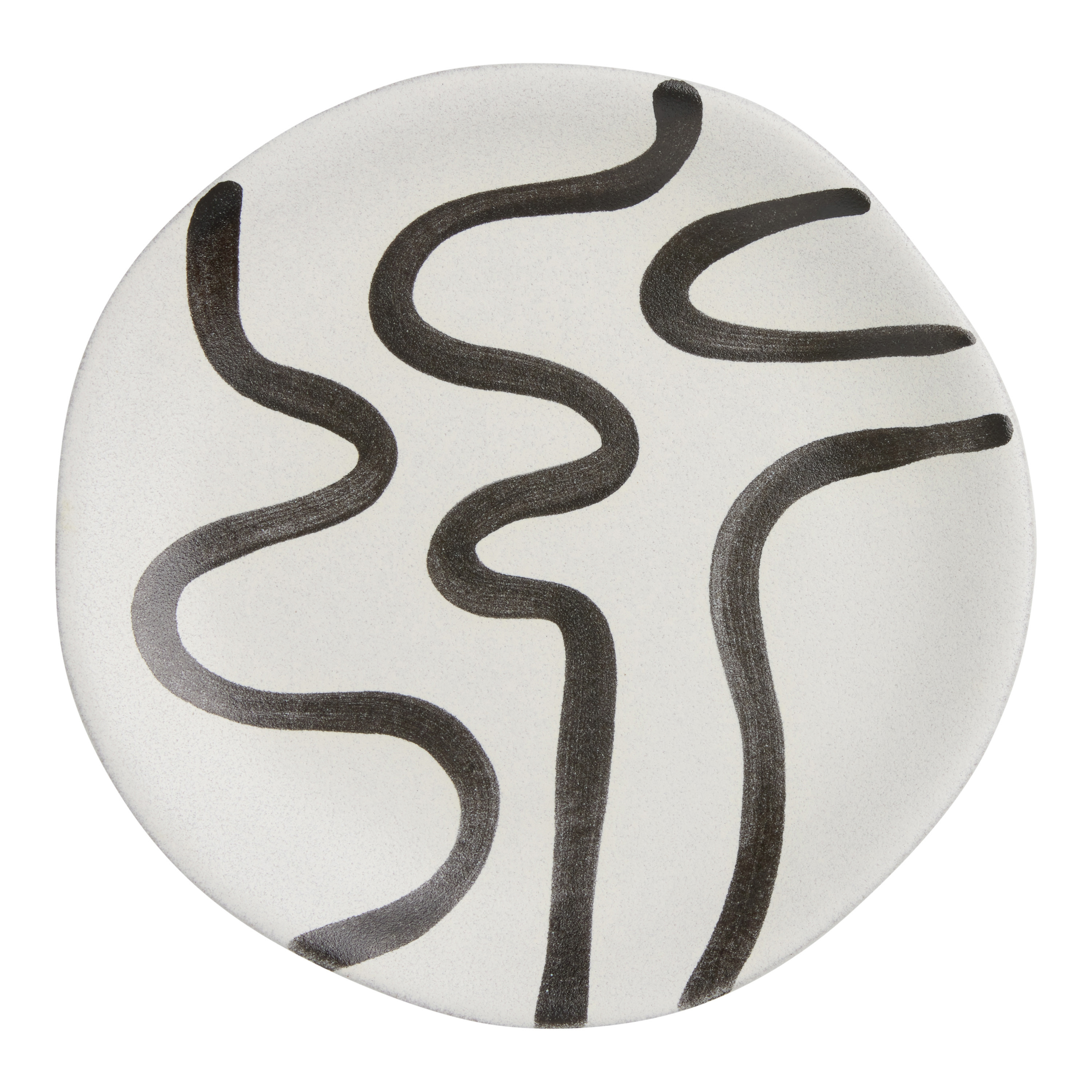 Black And White Squiggle Hand Painted Salad Plate | World Market